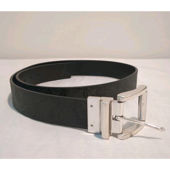 Robert Graham Men’s 38 Black Reversible Belt Paisley Embossed RG307648 - Picture 1 of 10
